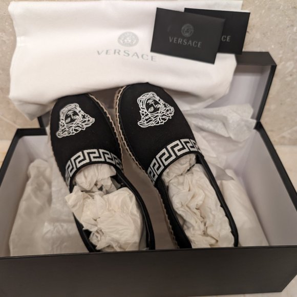 Versace Black Medusa Espadrilles